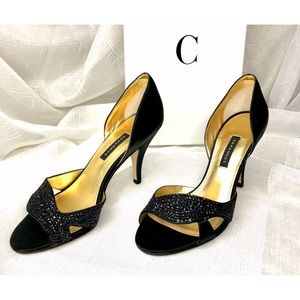 CAPARROS PEEP TOE HEELS